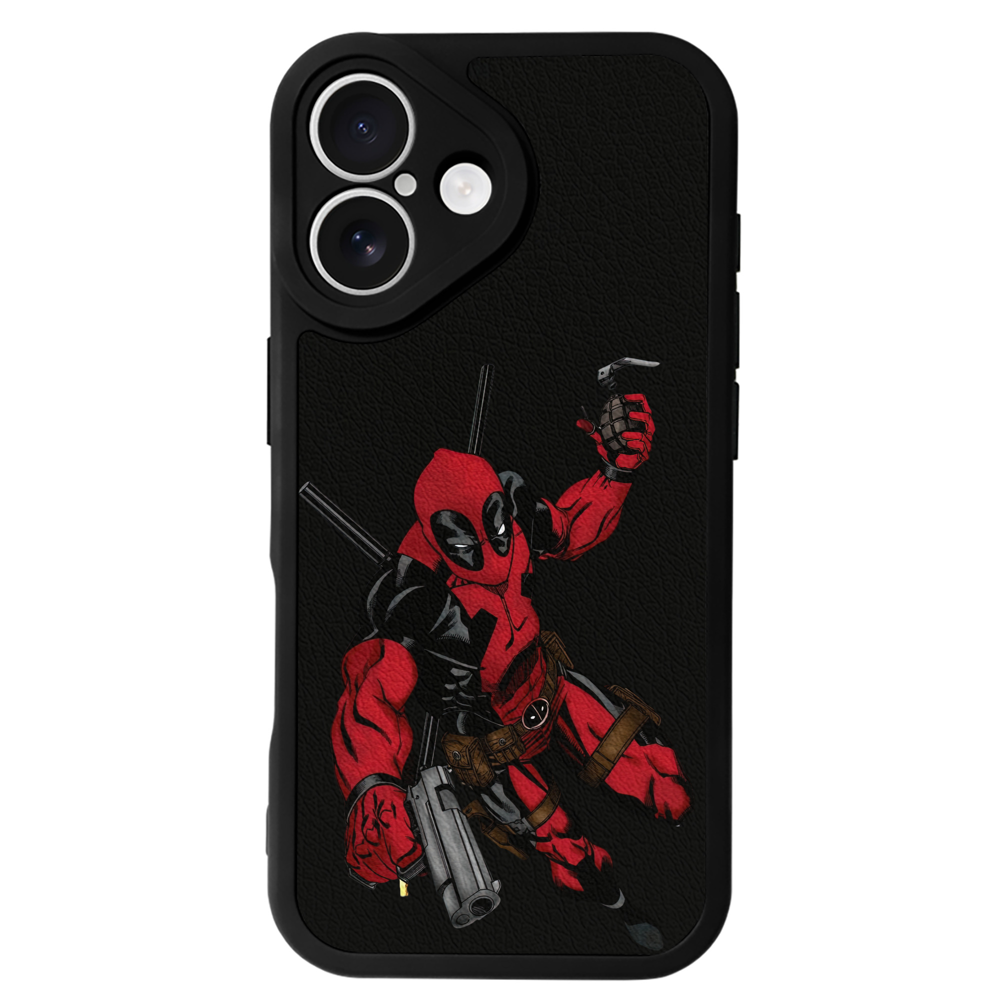 （画像用） Deadpool デッドプール 【iPhone 16シリーズ対応】シリコンスマホケース（レザー調） 材質：シリコン